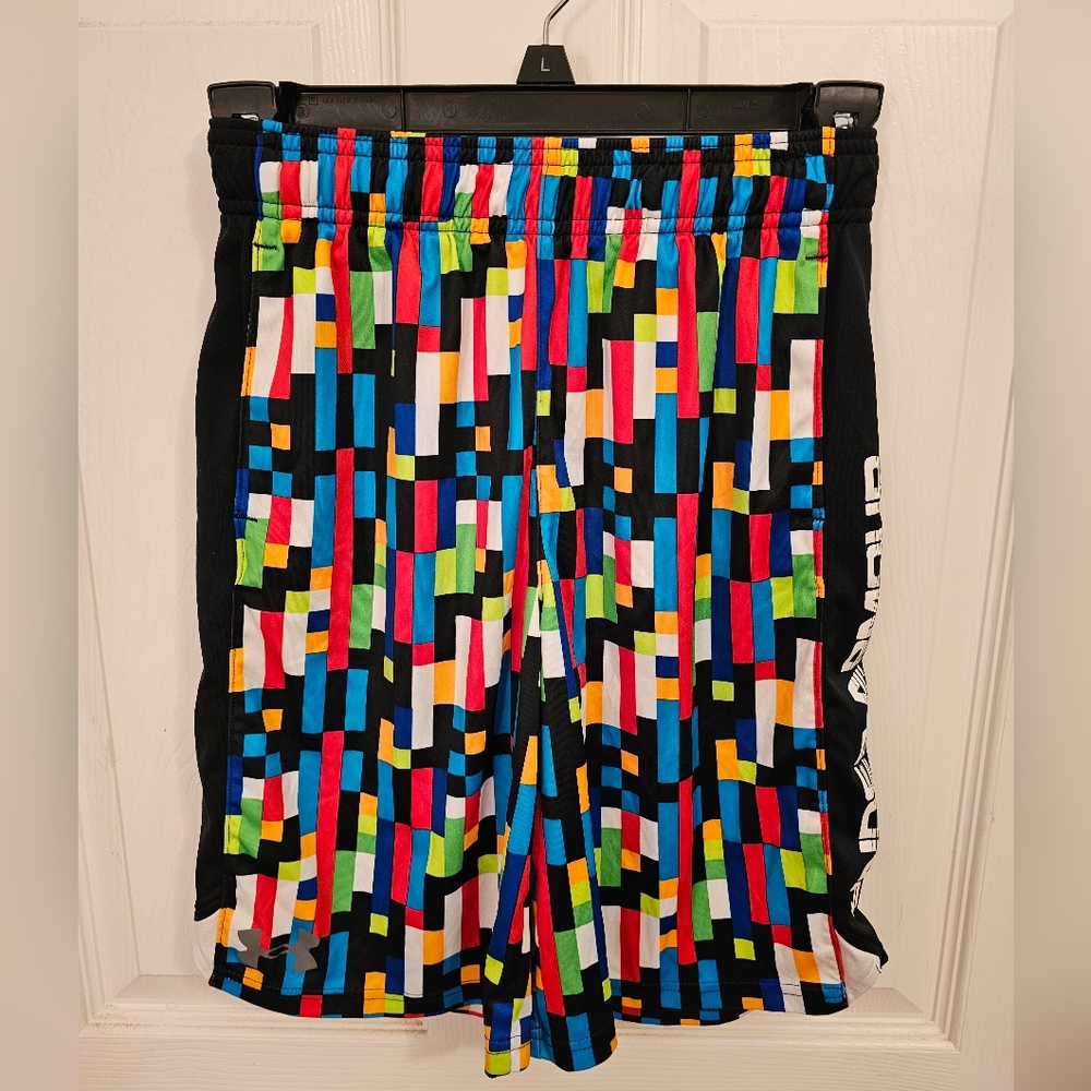 Multi-Colored Under Armour Athletic Shorts, Youth M, Used, Good Condition